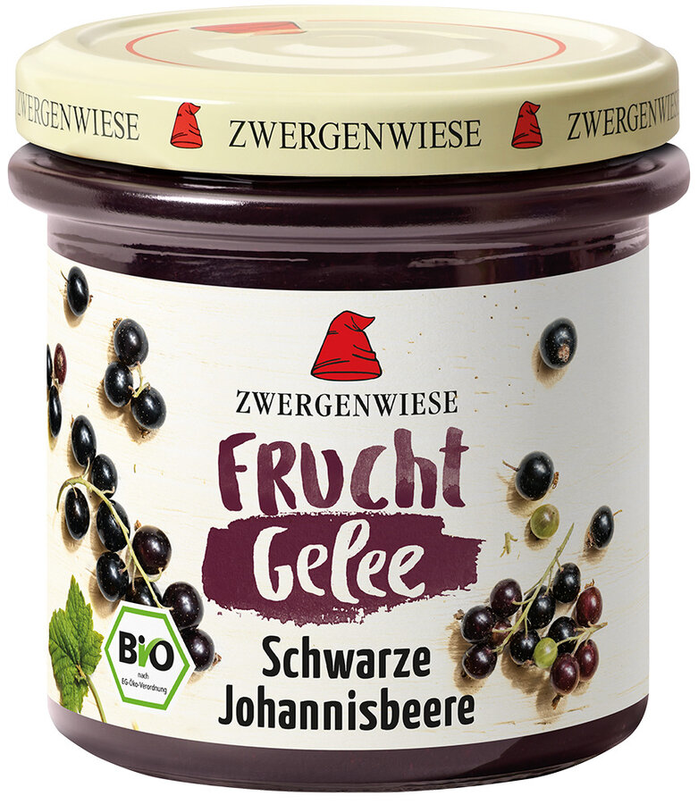 Bio FruchtGelee Schwarze Johannisbeere 160g Zwergenwiese - Bild 1