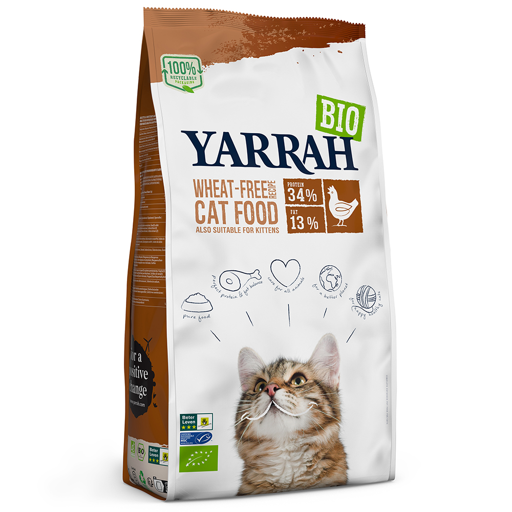 Bio Katzen-Trockenfutter Adult+Kitten Huhn+Fisch (MSC) weizenfrei  800g Yarrah - Bild 1