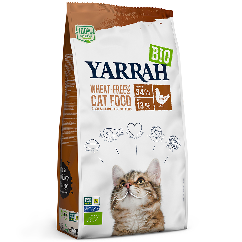 Bio Katzen-Trockenfutter Adult+Kitten Huhn und Fisch (MSC) weizenfrei 10kg Yarr - Bild 1