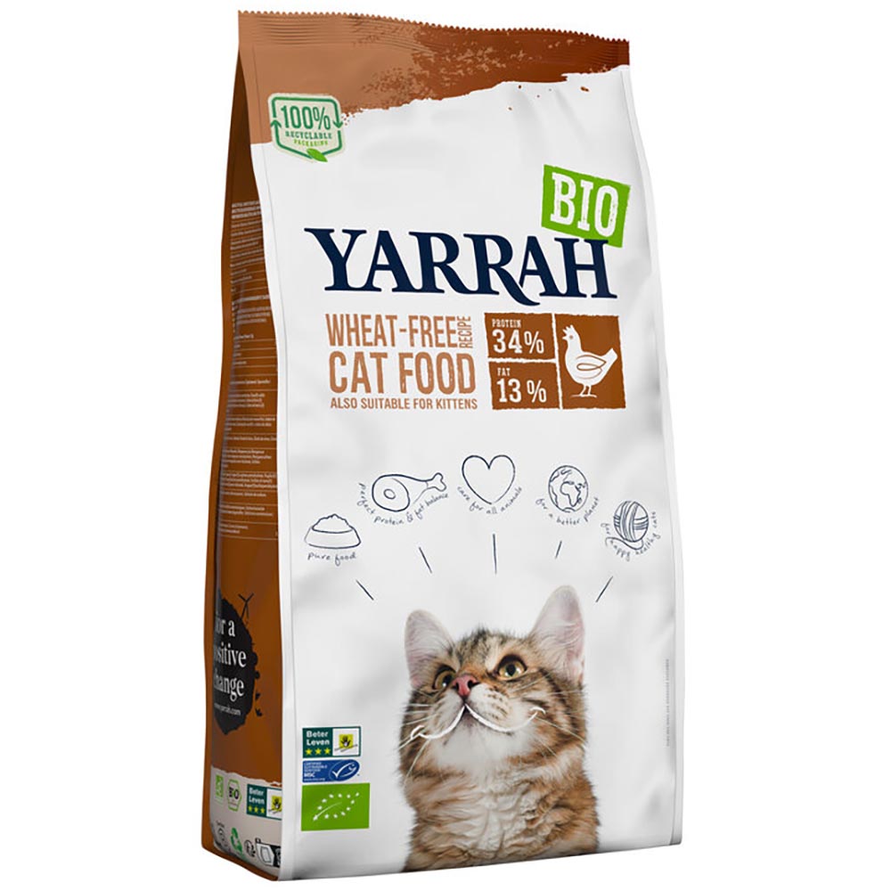 Bio Katzen-Trockenfutter Adult+Kitten Huhn und Fisch (MSC) weizenfrei 6kg Yarra - Bild 1