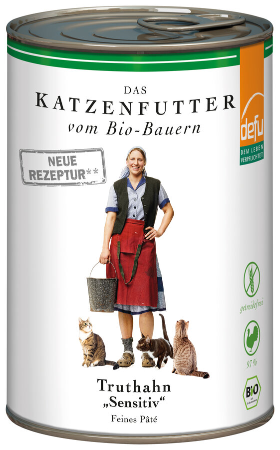 Bio Katzenfutter Truthahn 400g Gluten & Getreidefrei defu - Bild 1