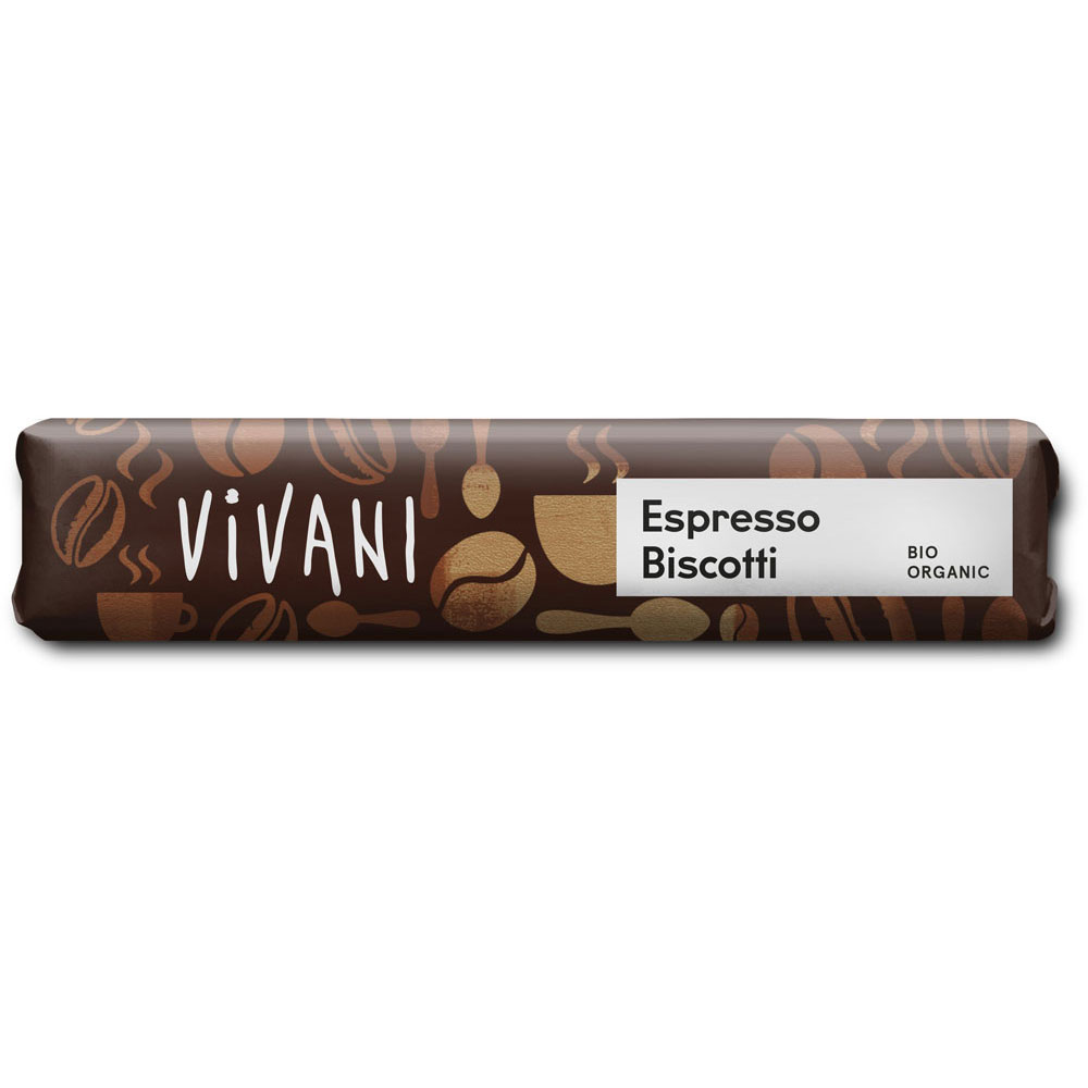 Bio Schoko Riegel Espresso Biscotti 40g Vivani - Bild 1