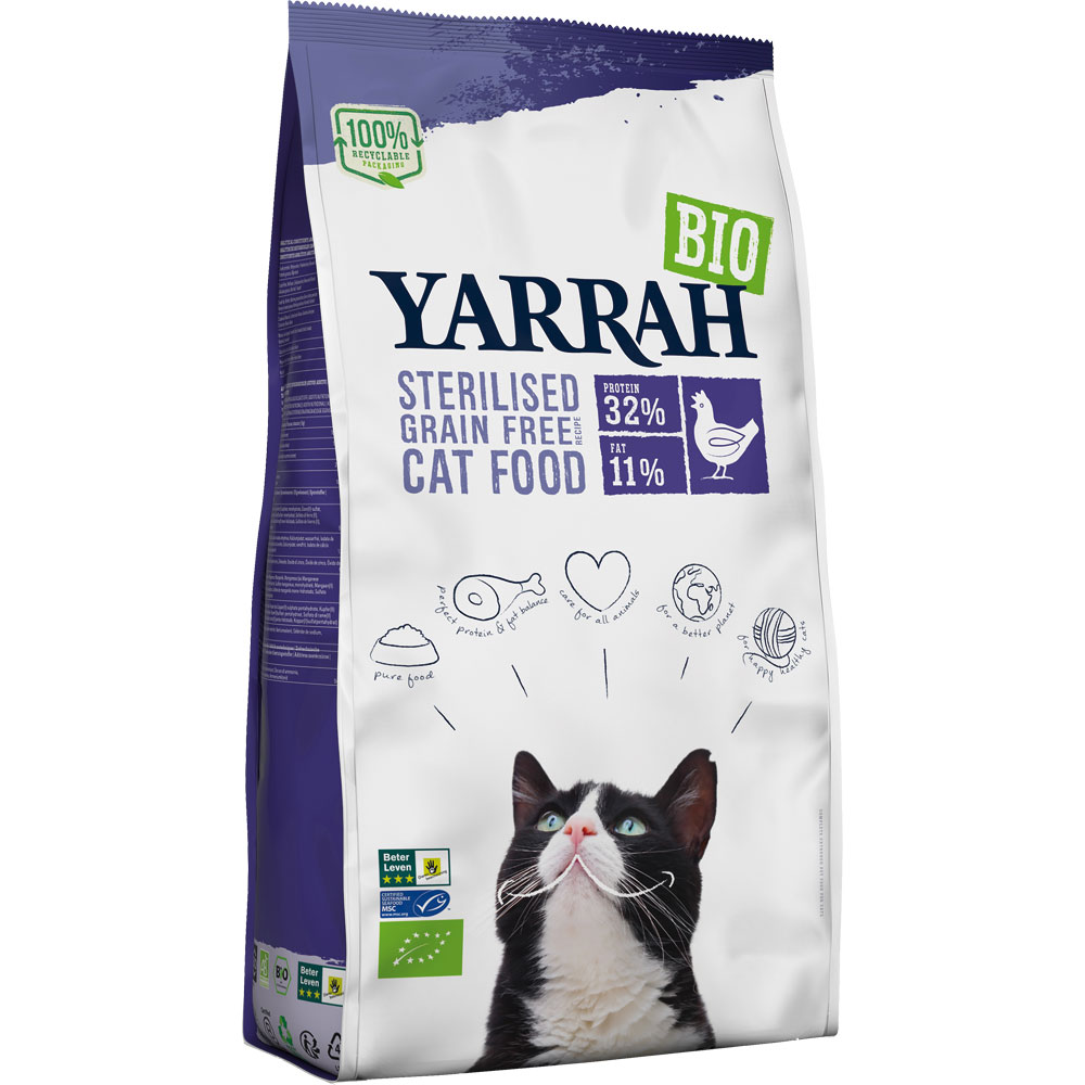 Bio Trockenfutter sterilisierte/übergewichtige Katzen weizenfrei 6kg Yarrah - Bild 1