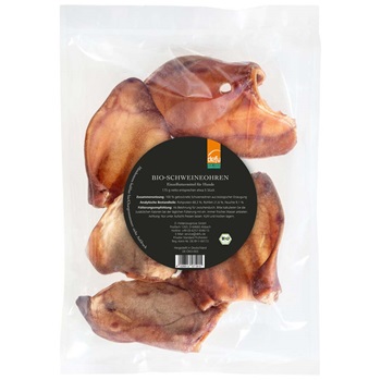 Hunde Kausnack Bio Schweineohren getrocknet 175g defu - Bild 1